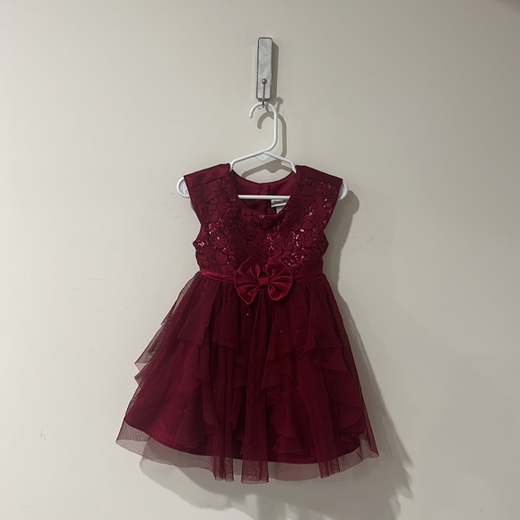 • Jona Michelle • Girls Formal Tulle Sparkly Dress Sequins Satin Bow Size 2T - Picture 2 of 3